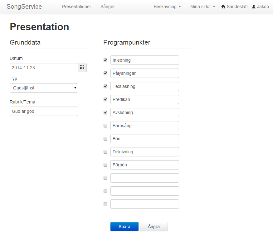 Edit Songs on Presentation